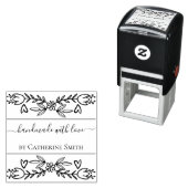 Handgefertigt mit Liebe Blumen-Stempel Permastempel (Beispiel)