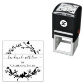 Handgefertigt mit Liebe Blumen-Stempel Permastempel (Beispiel)