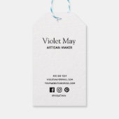 Handgefertigt mit Liebe Blumenstrauß Rustikale Kra Geschenkanhänger (Rückseite)