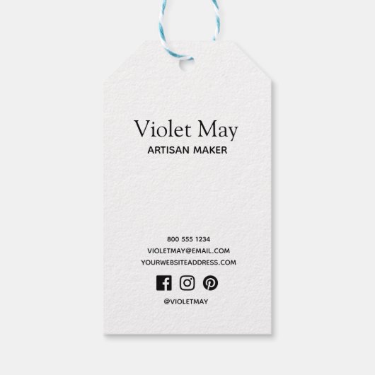 Handgefertigt mit Liebe Blumenstrauß Rustikale Kra Geschenkanhänger (Rückseite)