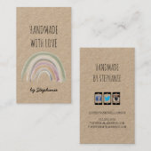 Handgefertigt mit Liebe Boho Rainbow Kraft Papier  Visitenkarte (Vorne/Hinten)