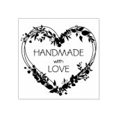 Handgefertigt mit Liebe botanischer Herzklopfen Gummistempel (Prägung)