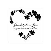 Handgefertigt mit Liebe Botanisches Herz Blumengar Gummistempel (Prägung)