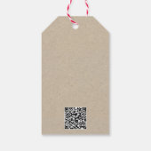 Handgefertigt mit Liebe Braunes Papier QR-Code-Pre Geschenkanhänger (Rückseite)