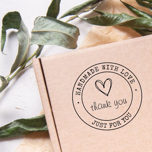 Handgefertigt mit Liebe | Briefmarke des Produkts Gummistempel