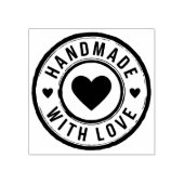 Handgefertigt mit Liebe Briefmarke mit Herz Gummistempel (Prägung)