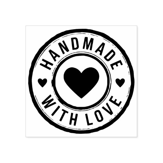 Handgefertigt mit Liebe Briefmarke mit Herz Gummistempel (Prägung)