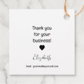 Handgefertigt mit Liebe Business Insert - einfarbi Geschenkanhänger (Rückseite)