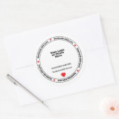 Handgefertigt mit Liebe Business Insert - Red Hear Runder Aufkleber (Umschlag)