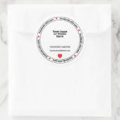 Handgefertigt mit Liebe Business Insert - Red Hear Runder Aufkleber (Tasche)