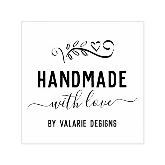 Handgefertigt mit Liebe Business Permastempel (Design)