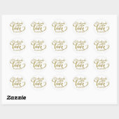 Handgefertigt mit Liebe Chic Gold Imitate Foil Loo Runder Aufkleber (Blatt)