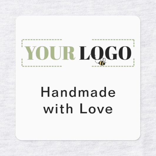 Handgefertigt mit Liebe Company Logo Kleidung Etiketten (Design 1)