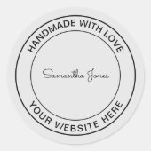 Handgefertigt mit Liebe Craft DIY Cool Hipster Bus Runder Aufkleber (Vorderseite)