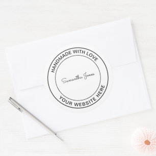 Handgefertigt mit Liebe Craft DIY Cool Hipster Bus Runder Aufkleber