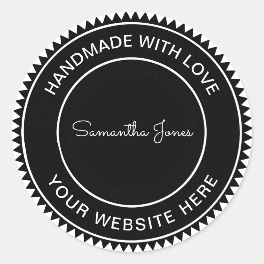 Handgefertigt mit Liebe Craft DIY Cool Hipster Bus Runder Aufkleber (Vorderseite)