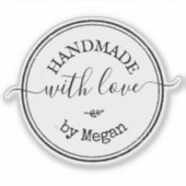 Handgefertigt mit Liebe Crafting Mailing Aufkleber (Vorderseite)
