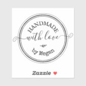 Handgefertigt mit Liebe Crafting Mailing Aufkleber (Blatt)