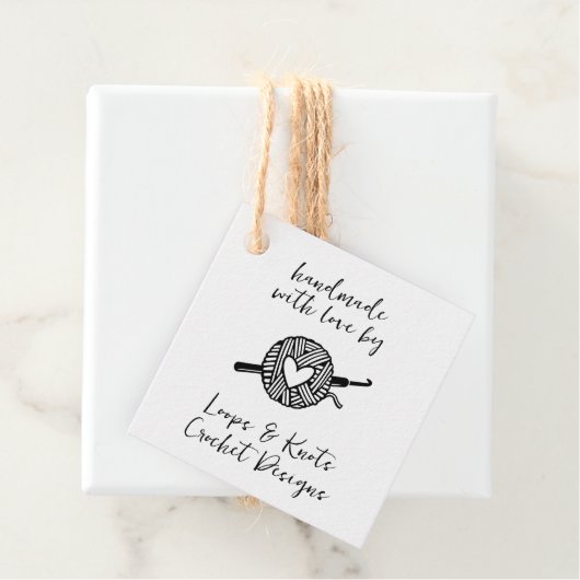 Handgefertigt mit Liebe Crochet Geschenkanhänger (Beispiel)