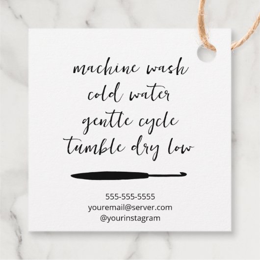 Handgefertigt mit Liebe Crochet Geschenkanhänger (Rückseite)