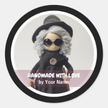 Handgefertigt mit Liebe Crochet Lady schwarz