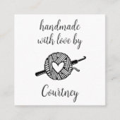 Handgefertigt mit Liebe Crochet Quadratische Visitenkarte (Vorderseite)