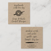 Handgefertigt mit Liebe Crochet Quadratische Visitenkarte (Vorne/Hinten)