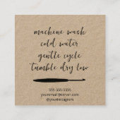 Handgefertigt mit Liebe Crochet Quadratische Visitenkarte (Rückseite)