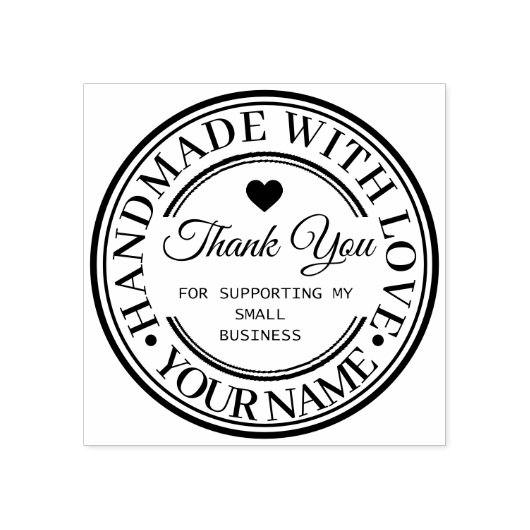 handgefertigt mit Liebe | Danke, Briefmarke aus Gu Gummistempel (Prägung)