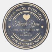 handgefertigt mit Liebe | Dankeschön Aufkleber (Vorderseite)