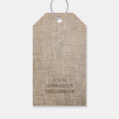 Handgefertigt mit Liebe Doodle Rustic Burlap Geschenkanhänger (Rückseite)