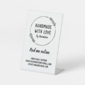 Handgefertigt mit Liebe Doodle Wreath Craft Busine Sockelschild (Vorderseite)