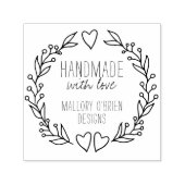 Handgefertigt mit Liebe Doodle Wreath Hearts Folie Permastempel (Design)