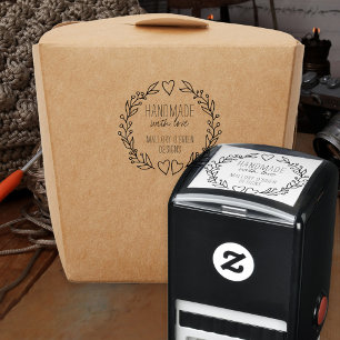 Handgefertigt mit Liebe Doodle Wreath Hearts Folie Permastempel