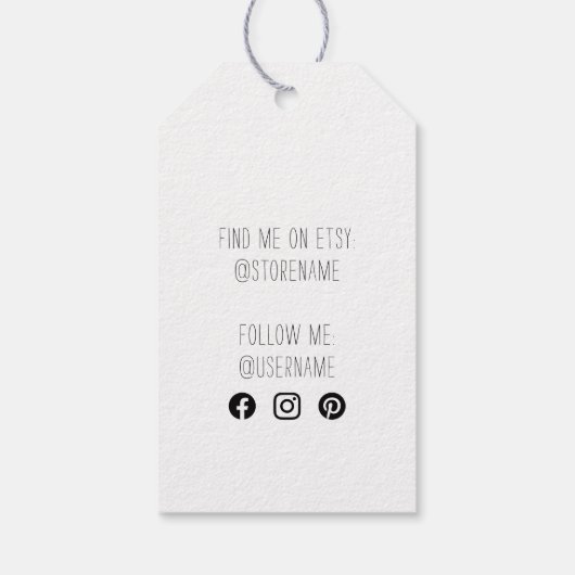 Handgefertigt mit Liebe Doodle Wreath Hearts in Fo Geschenkanhänger (Rückseite)