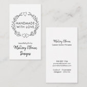 Handgefertigt mit Liebe Doodle Wreath Vertikal Visitenkarte (Vorne/Hinten)