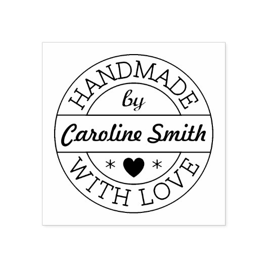Handgefertigt mit Liebe durch individuelle Name Ka Gummistempel (Prägung)