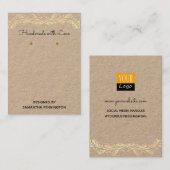 Handgefertigt mit Liebe Earring Display Product Ca Visitenkarte (Vorne/Hinten)