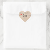 Handgefertigt mit Liebe Einfach Herz-Aufkleber (Tasche)