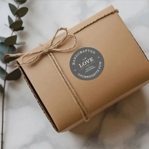 Handgefertigt mit Liebe   Eleganter Name für klein Runder Aufkleber