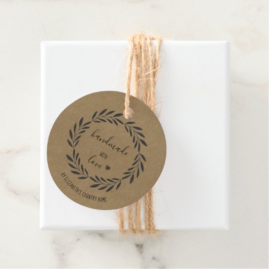 Handgefertigt mit Liebe Etsy Zuhause Crafter Craft Geschenkanhänger (Beispiel)