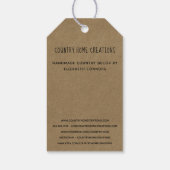 Handgefertigt mit Liebe Etsy Zuhause Crafter Craft Geschenkanhänger (Rückseite)