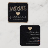 Handgefertigt mit Liebe Etsy Zuhause Crafter Kunst Quadratische Visitenkarte (Vorne/Hinten)