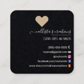 Handgefertigt mit Liebe Etsy Zuhause Crafter Kunst Quadratische Visitenkarte (Rückseite)