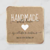 Handgefertigt mit Liebe Etsy Zuhause Crafter Kunst Quadratische Visitenkarte (Vorderseite)