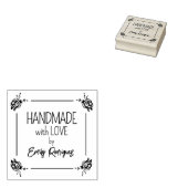 Handgefertigt mit Liebe, floral Gummistempel (Stempel)
