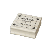 Handgefertigt mit Liebe, floral Gummistempel (Stempel)