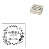 Handgefertigt mit Liebe, floral Gummistempel (Stempel)
