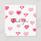 Handgefertigt mit Liebe für kleine Unternehmen Quadratische Visitenkarte (Rückseite)