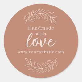 Handgefertigt mit Liebe für kleine Unternehmen Runder Aufkleber